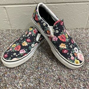 Vans, Floral Slip-On Sneakers